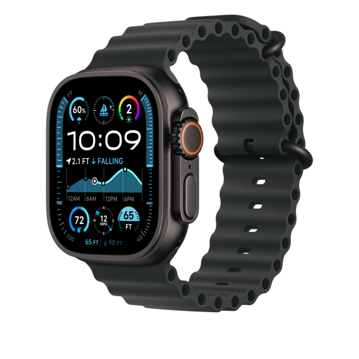 Sie sehen das Produktbild 04 von Apple Watch 49mm Ocean-Armband, schwarz - Gehäusefarbe schwarz Apple Watch 49mm Ocean-Armband, schwarz - Gehäusefarbe schwarz