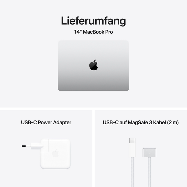 MacBook Pro 14&quot; mit M4 Pro Chip, 12-Core CPU und 16-Core GPU, 24GB, 512GB SSD, silber