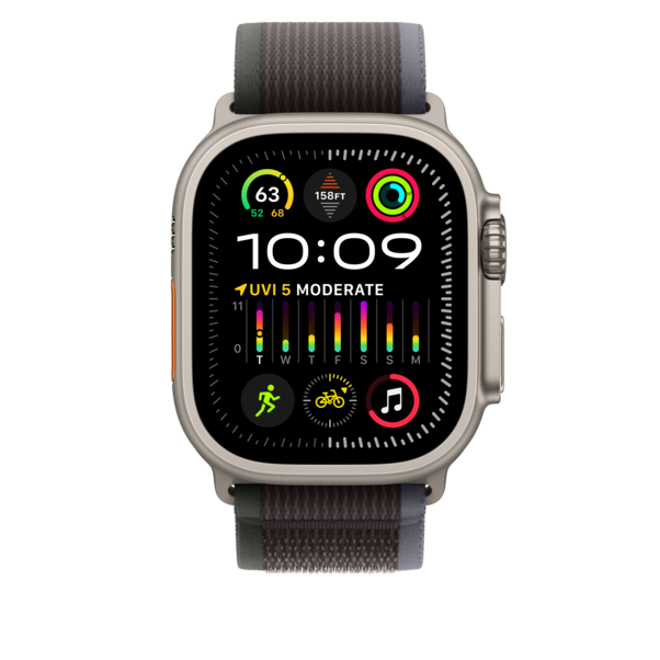 Sie sehen das Produktbild 04 von Apple Watch 49mm Trail Loop, blau/schwarz, S/M Apple Watch 49mm Trail Loop, blau/schwarz, S/M