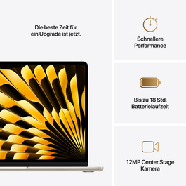 MacBook Air 13" mit M4 Chip, 10-Core CPU und 8-Core GPU, 16GB, 256GB SSD, polarstern