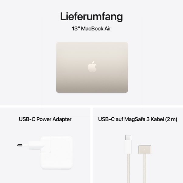 MacBook Air 13" mit M4 Chip, 10-Core CPU und 8-Core GPU, 16GB, 256GB SSD, polarstern>