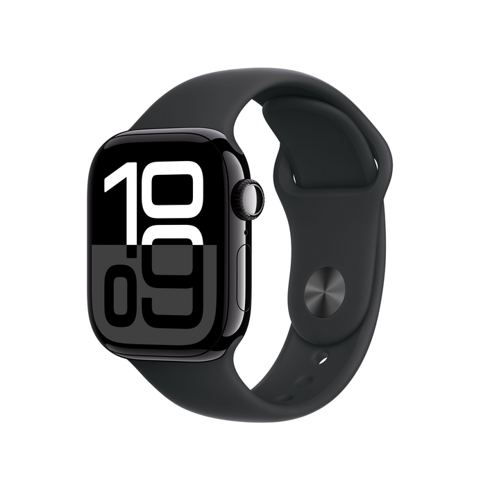 Sie sehen das Produktbild 02 von Apple Watch Series 10 GPS, Aluminium diamantschwarz, 42mm mit Sportarmband, schwarz - S/M> Apple Watch Series 10 GPS, Aluminium diamantschwarz, 42mm mit Sportarmband, schwarz - S/M>