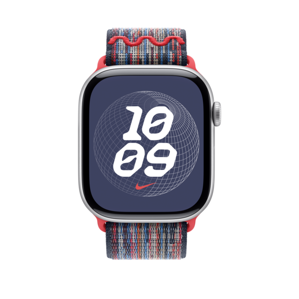 Sie sehen das Produktbild 06 von Apple Watch 46mm Nike Sport Loop, blau/rot Apple Watch 46mm Nike Sport Loop, blau/rot