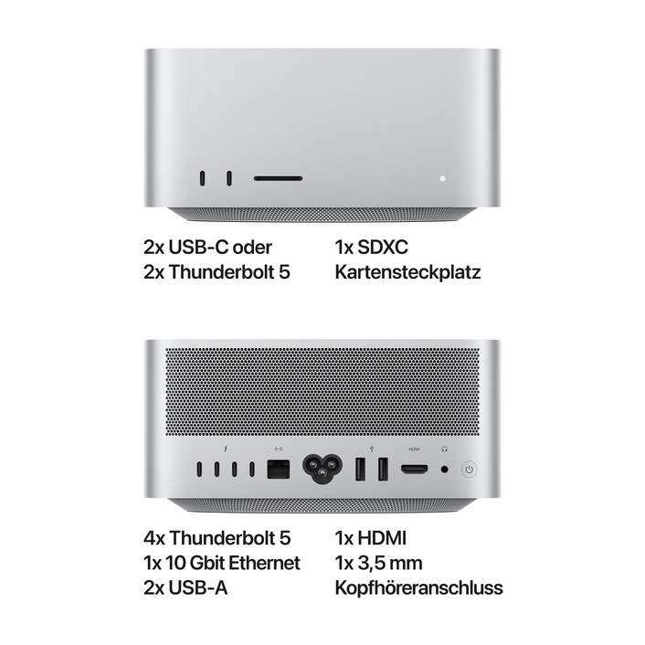 Mac Studio M4 Max Chip mit 14-Core CPU, 32-Core GPU, 36GB, 512GB SSD