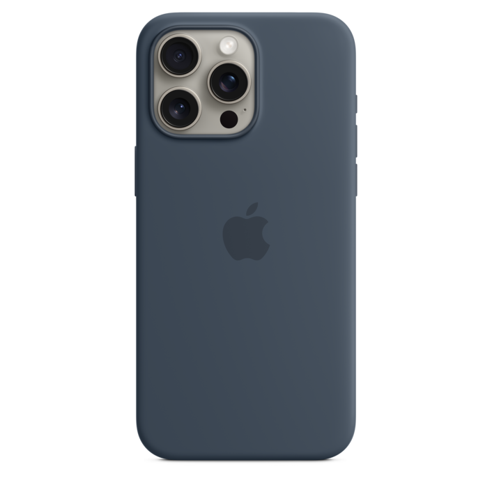 Apple iPhone 15 Pro Max Silikon Case mit MagSafe, sturmblau>