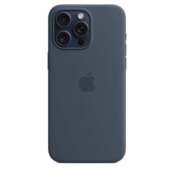 Apple iPhone 15 Pro Max Silikon Case mit MagSafe, sturmblau>