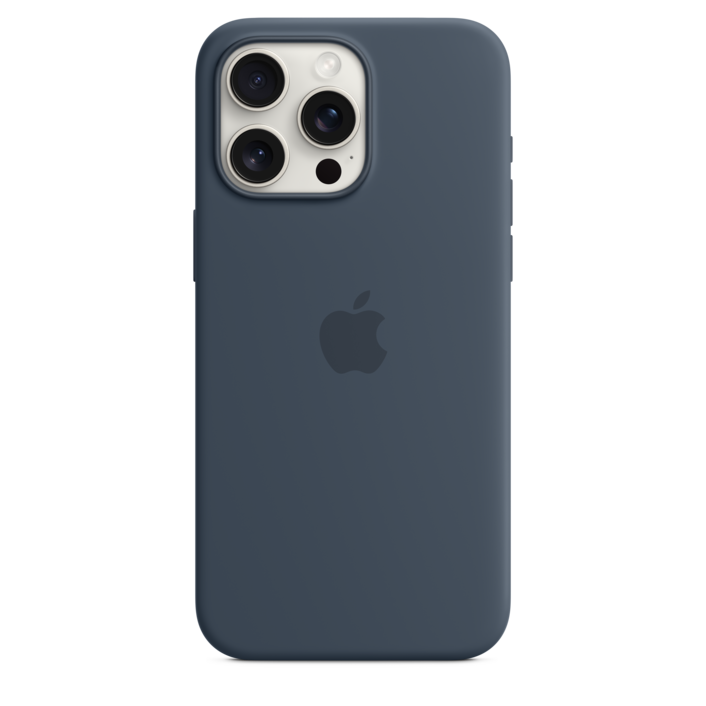 Apple iPhone 15 Pro Max Silikon Case mit MagSafe, sturmblau>