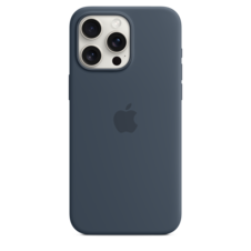 Apple iPhone 15 Pro Max Silikon Case mit MagSafe, sturmblau>