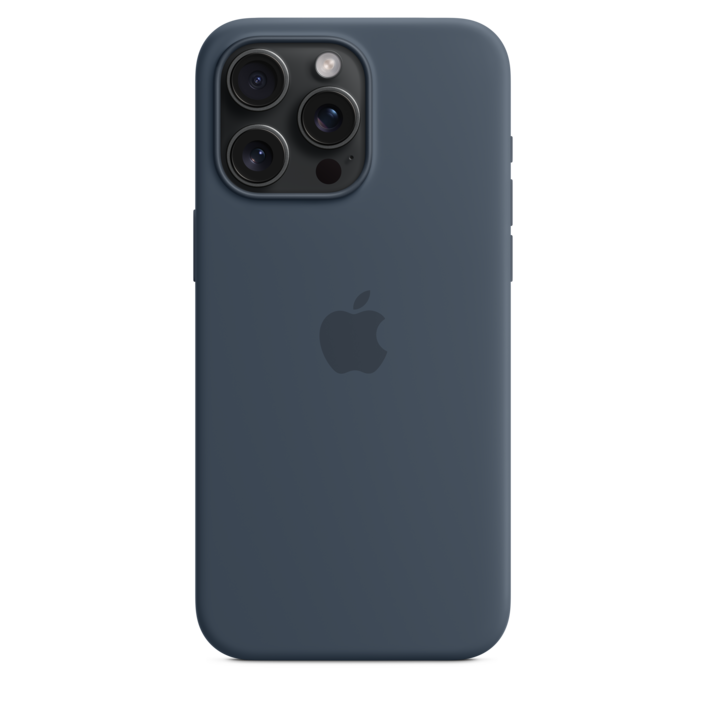 Apple iPhone 15 Pro Max Silikon Case mit MagSafe, sturmblau>