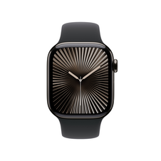 Sie sehen das Produktbild 04 von Apple Watch Series 10 GPS + Cellular, Titan schiefer, 42mm mit Sportarmband, schwarz - S/M> Apple Watch Series 10 GPS + Cellular, Titan schiefer, 42mm mit Sportarmband, schwarz - S/M>