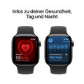 Apple Watch Series 10 GPS + Cellular, Titan schiefer, 42mm mit Sportarmband, schwarz - S/M>
