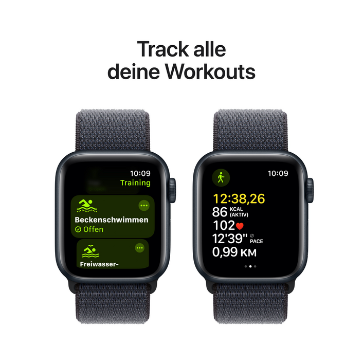Apple Watch SE GPS, Aluminium mitternacht, 40mm mit Sport Loop, tinte&gt;
