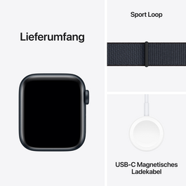 Apple Watch SE GPS, Aluminium mitternacht, 40mm mit Sport Loop, tinte&gt;