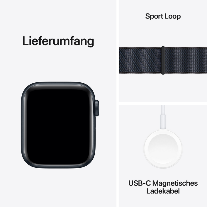Apple Watch SE GPS, Aluminium mitternacht, 40mm mit Sport Loop, tinte&gt;