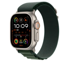 Apple Watch 49mm Alpin-Loop, dunkelgrün - medium - Gehäusefarbe natur