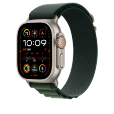 Apple Watch 49mm Alpin-Loop, dunkelgrün - medium - Gehäusefarbe natur