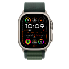 Apple Watch 49mm Alpin-Loop, dunkelgrün - medium - Gehäusefarbe natur