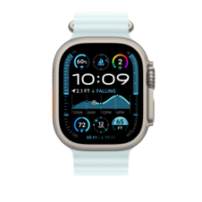 Apple Watch 49mm Ocean-Armband, kristallblau - Gehäusefarbe natur