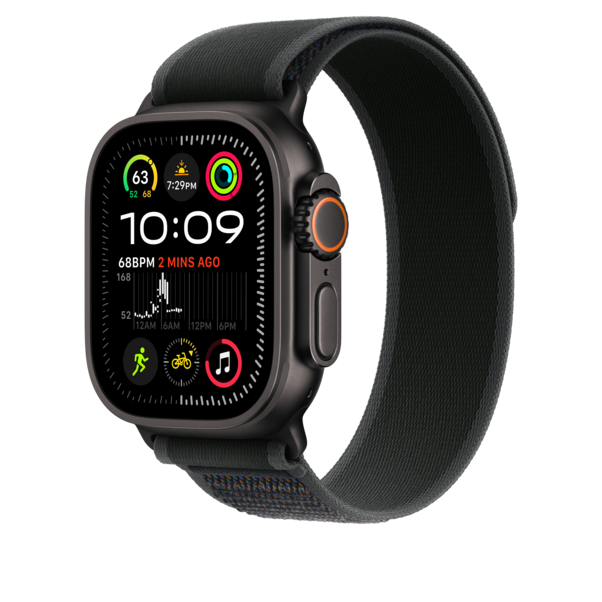 Sie sehen das Produktbild 04 von Apple Watch 49mm Trail-Loop, schwarz - M/L - Gehäusefarbe schwarz Apple Watch 49mm Trail-Loop, schwarz - M/L - Gehäusefarbe schwarz