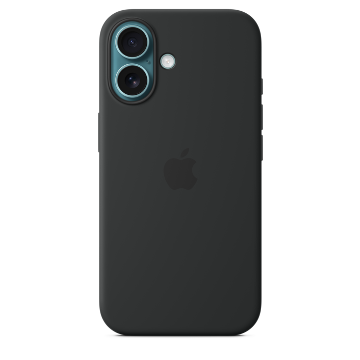 Apple iPhone 16 Silikon Case mit MagSafe, schwarz