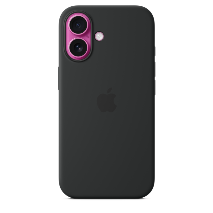 Apple iPhone 16 Silikon Case mit MagSafe, schwarz