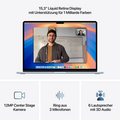 MacBook Air 15" mit M4 Chip, 10-Core CPU und 10-Core GPU, 16GB, 256GB SSD, himmelblau
