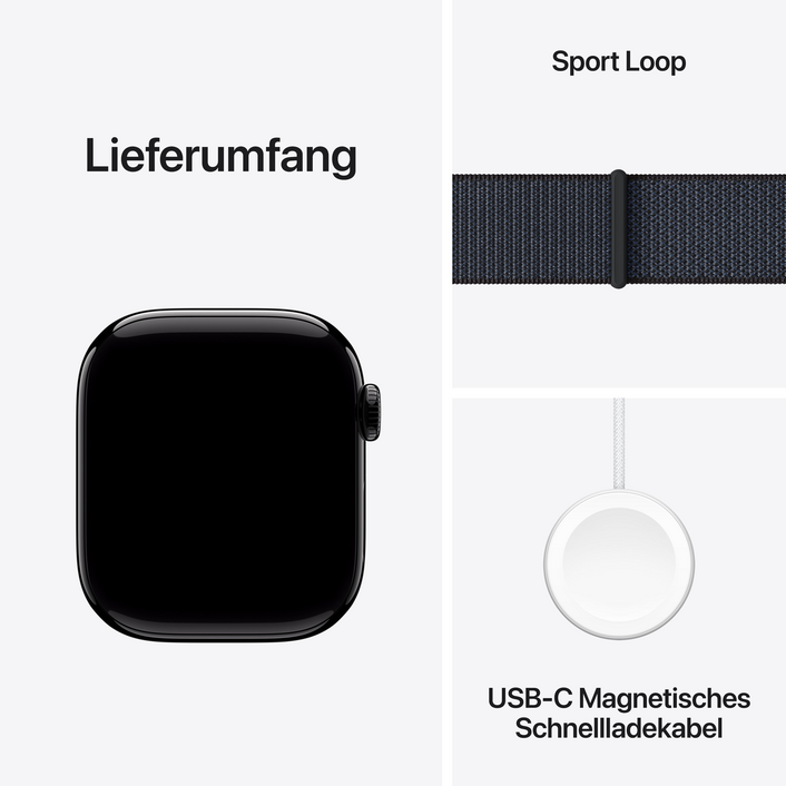 Apple Watch Series 10 GPS + Cellular, Aluminium diamantschwarz, 42mm mit Sport Loop, tinte&gt;