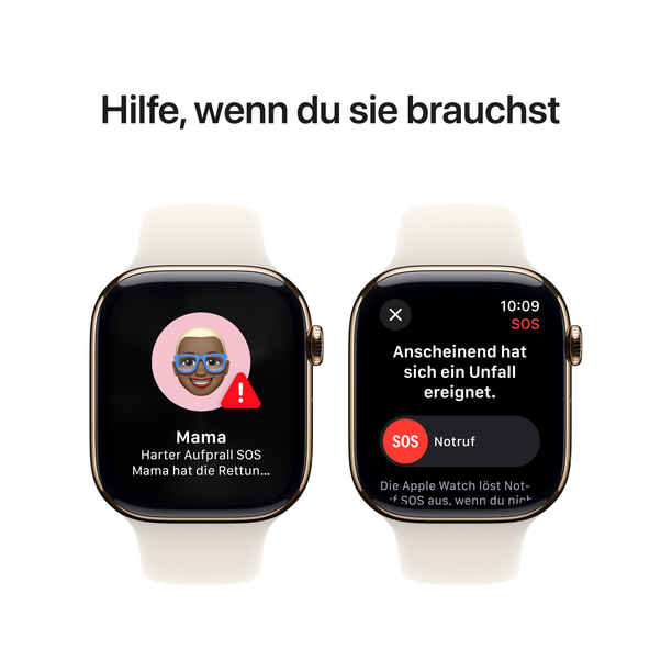Sie sehen das Produktbild 12 von Apple Watch Series 10 GPS + Cellular, Titan gold, 46mm mit Sportarmband, polarstern - M/L> Apple Watch Series 10 GPS + Cellular, Titan gold, 46mm mit Sportarmband, polarstern - M/L>
