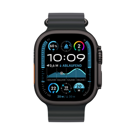 Apple Watch Ultra 2 GPS + Cellular, Titan schwarz, 49mm mit Ocean-Armband, schwarz>