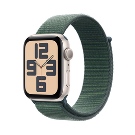 Apple Watch SE GPS, Aluminium polarstern, 44mm mit Sport Loop, seegrün>