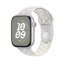 Apple Watch 46mm Nike Sportarmband, pure platinum - M/L