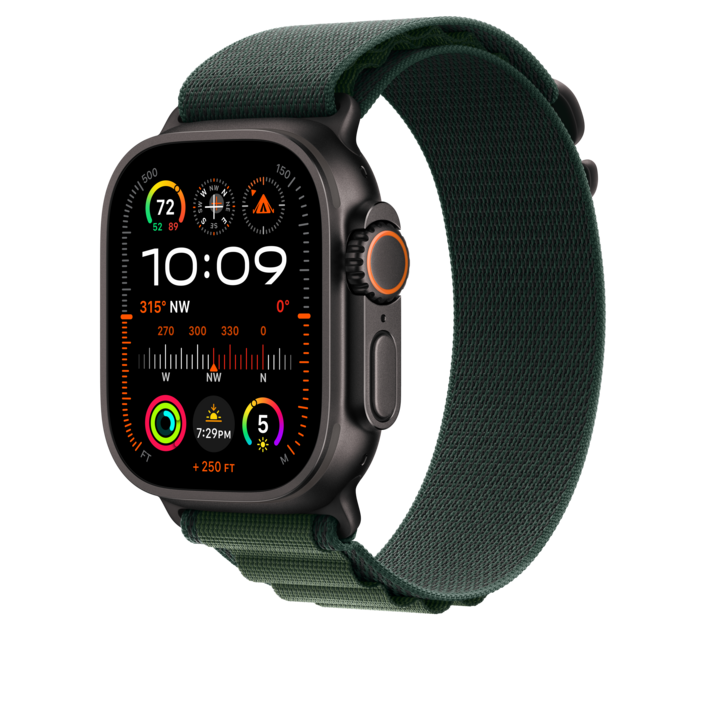 Sie sehen das Produktbild 04 von Apple Watch 49mm Alpin-Loop, dunkelgrün - small - Gehäusefarbe schwarz Apple Watch 49mm Alpin-Loop, dunkelgrün - small - Gehäusefarbe schwarz