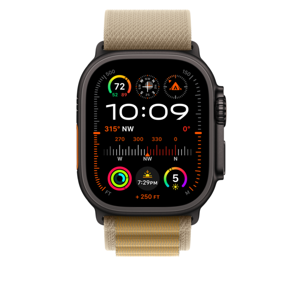 Sie sehen das Produktbild 04 von Apple Watch 49mm Alpin-Loop, mandel - medium - Gehäusefarbe schwarz Apple Watch 49mm Alpin-Loop, mandel - medium - Gehäusefarbe schwarz