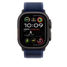 Sie sehen das Produktbild 05 von Apple Watch 49mm Trail-Loop, blau - M/L - Gehäusefarbe schwarz Apple Watch 49mm Trail-Loop, blau - M/L - Gehäusefarbe schwarz