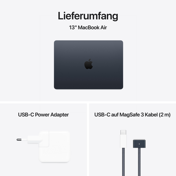 MacBook Air 13" mit M4 Chip, 10-Core CPU und 8-Core GPU, 16GB, 256GB SSD, mitternacht>