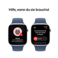 Apple Watch Series 10 GPS, Aluminium silber, 46mm mit Sportarmband, denim - M/L>