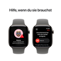 Apple Watch Series 10 GPS + Cellular, Titan natur, 42mm mit Sportarmband, steingrau - S/M&gt;