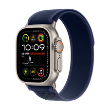 Apple Watch Ultra 2 GPS + Cellular, Titan natur, 49mm mit Trail-Armband, blau - S/M>