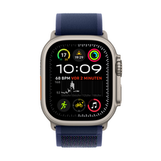 Apple Watch Ultra 2 GPS + Cellular, Titan natur, 49mm mit Trail-Armband, blau - S/M>