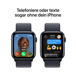 Apple Watch SE GPS + Cellular, Aluminium mitternacht, 44mm mit Sport Loop, tinte&gt;