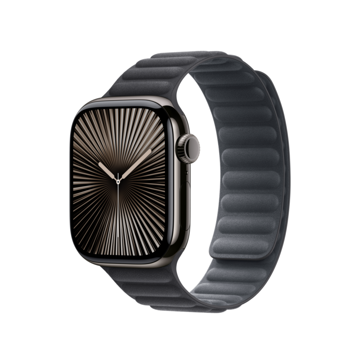 Apple Watch 42mm Armband mit Magnetverschluss, schwarz - S/M>