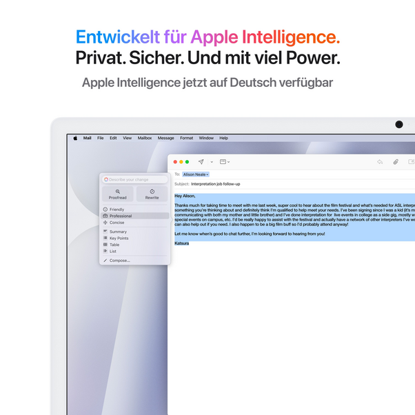 iMac 24" mit 4.5K Retina Display, M4 Chip 10-Core CPU und 10-Core GPU, 24GB, 512GB SSD, silber