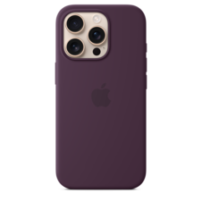 Apple iPhone 16 Pro Silikon Case mit MagSafe, pflaume