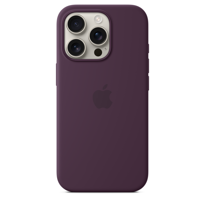Apple iPhone 16 Pro Silikon Case mit MagSafe, pflaume