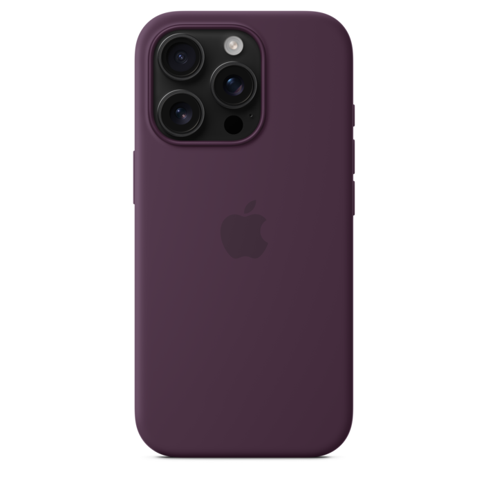 Apple iPhone 16 Pro Silikon Case mit MagSafe, pflaume