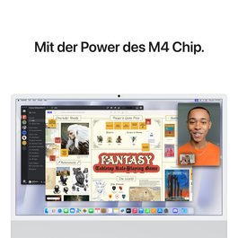 Sie sehen das Produktbild 06 von iMac 24" mit 4.5K Retina Display, M4 Chip 10-Core CPU und 10-Core GPU, 16GB, 512GB SSD, silber iMac 24" mit 4.5K Retina Display, M4 Chip 10-Core CPU und 10-Core GPU, 16GB, 512GB SSD, silber