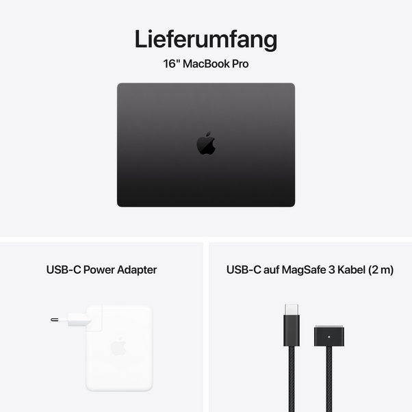 MacBook Pro 16" mit M4 Max Chip, 14-Core CPU und 32-Core GPU, 36GB, 1TB SSD, space schwarz