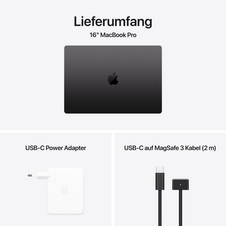 MacBook Pro 16" mit M4 Max Chip, 14-Core CPU und 32-Core GPU, 36GB, 1TB SSD, space schwarz