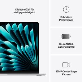 MacBook Air 15" mit M4 Chip, 10-Core CPU und 10-Core GPU, 16GB, 256GB SSD, silber>