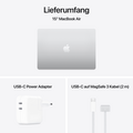 MacBook Air 15" mit M4 Chip, 10-Core CPU und 10-Core GPU, 16GB, 256GB SSD, silber>